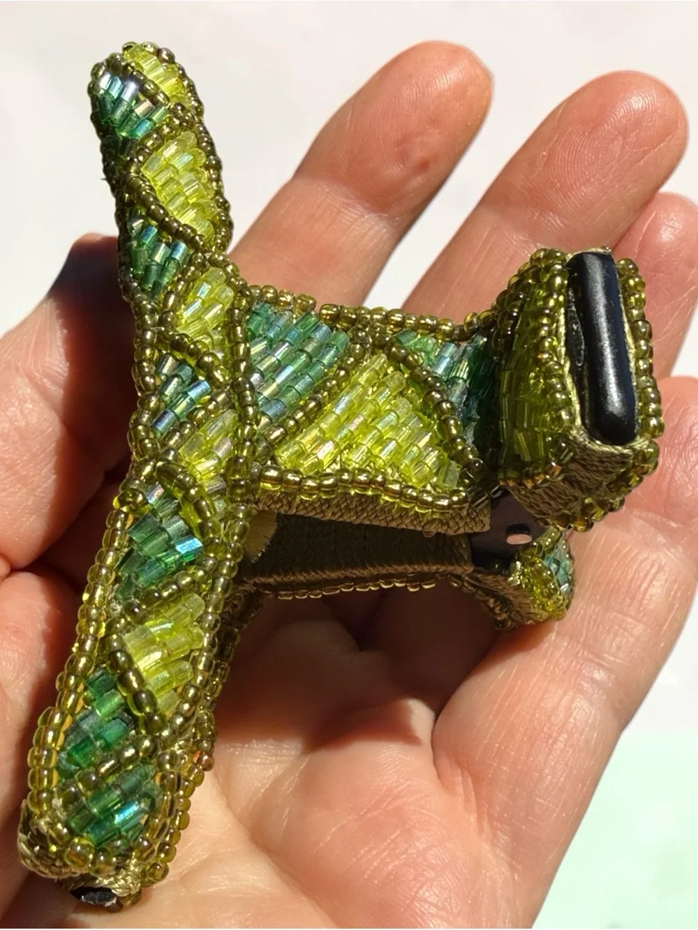 Handmade beaded green